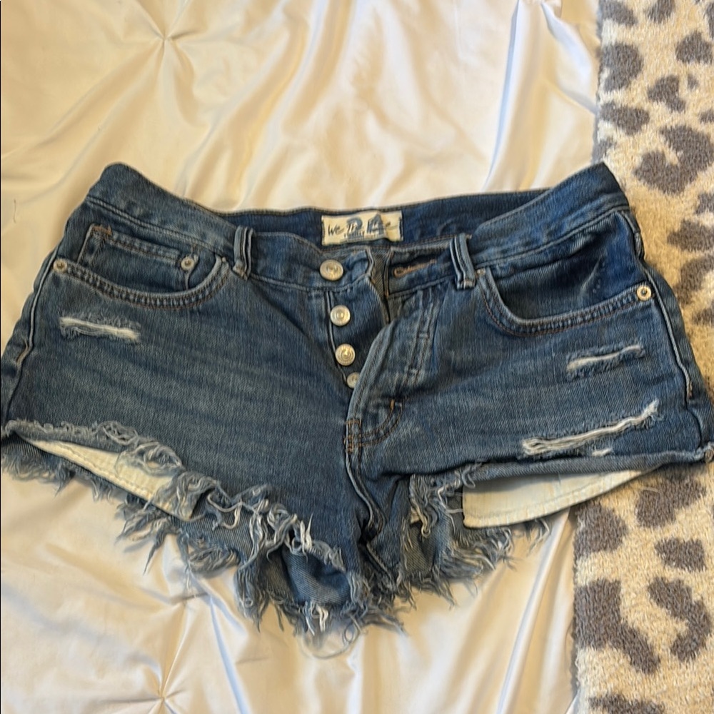 Free People Distressed Denim Shorts